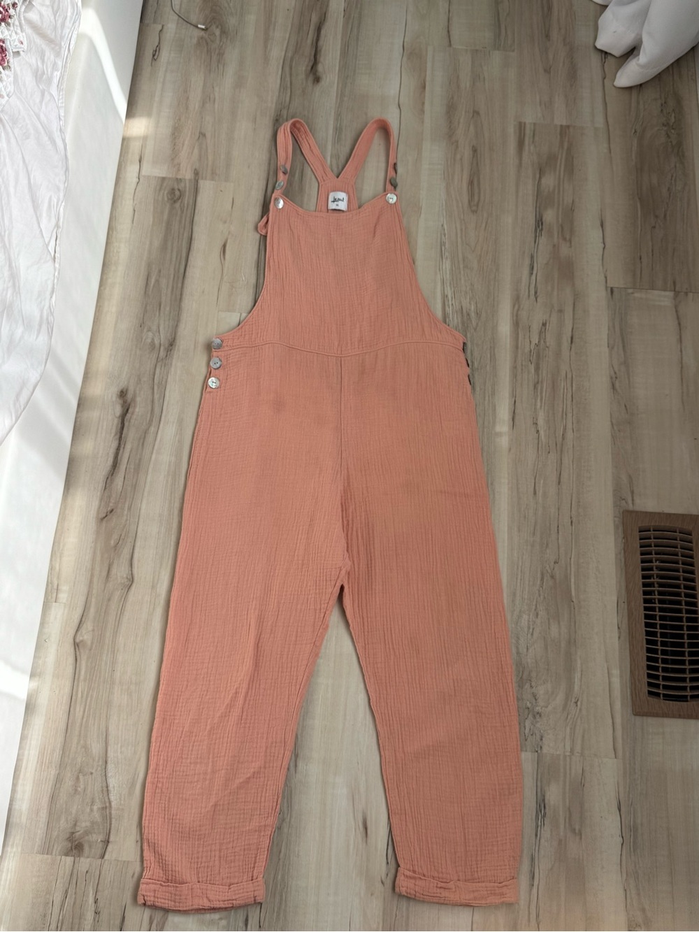 Women's Coral Cotton Blend Overalls Jumpsuit